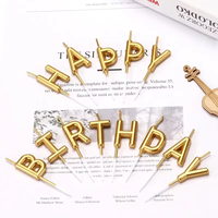 Ensemble de bougies personnalisées en forme de lettres « Joyeux Anniversaire » rouges, 13 pièces, non parfumées, sans flamme, sans fumée, décorations de gâteau pour fêtes, Nouvel An