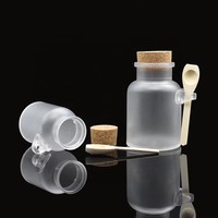 Fabriqué en Chine 100ml 200ml 300ml Bouteille de sel de bain ABS avec cuillère en liège Bouteille de baume à récurer en