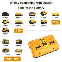 DCB102 Adaptor Catu Daya Baterai Li-Ion Port USB 12V/20V Maks untuk Peralatan Listrik Bahan ABS Tahan Api QC2.0 Pengisian Berlebih