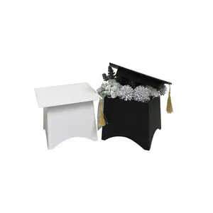 Low MOQ small size Doc cap shape Graduation Flower paper Box with Doc cap