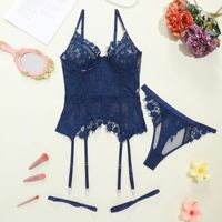 Ensemble de lingerie sexy en dentelle à motif d'arêtes de poisson, très tendance : ensemble de lingerie transparente pour femmes