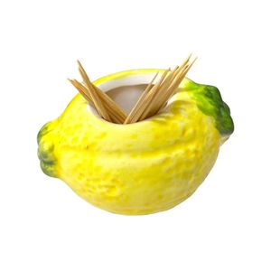 Porta stuzzicadenti in ceramica siciliana, A forma di mezzo limone - Product Image 5