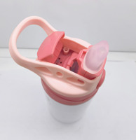 Gobelet de Sublimation Vierge Droit de 350 ml (12oz) avec Couvercle Basculant, Bouteille d'Eau en Acier Inoxydable pour Enfants, Tasse DIY à Sublimer