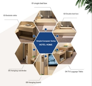 Juego de Dormitorio Moderno con Paneles de Madera de Fábrica Blido para Hoteles, Apartamentos y Posadas, Mobiliario de Habitación Estándar Cinco Estrellas, Ideal para Albergues Juveniles - Product Image 6