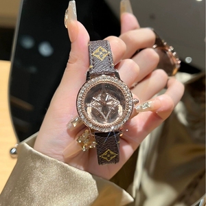 <span class=keywords><strong>Montre</strong></span>-bracelet pour <span class=keywords><strong>femme</strong></span> en acier inoxydable avec cadran numérique en diamant de marque tendance, boîtier de 10 mm, <span class=keywords><strong>aiguille</strong></span> luminescente, bracelet en cuir véritable - Product Image 4
