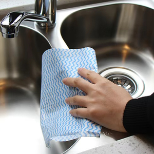 Thực Tế Dùng Một Lần Sọc Không Dệt Vải Vải Khăn Nhà Bếp Rửa Rửa Rửa Làm Sạch Rags Cọ Rửa Lau <span class=keywords><strong>Pad</strong></span> - Product Image 3