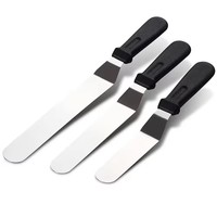 Ensemble multifonctionnel de 3 pièces en acier inoxydable, ustensiles de décoration et de pâtisserie, gadgets de cuisine, spatules à glaçage pour gâteaux, couteaux