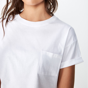 2022 New Manufacture Wholesale Custom Women Bamboo Crew Neck Short Sleeve Loose Casual <strong>White</strong> <strong>Crop</strong> <strong>Tops</strong> T-shirts Women Clothing - Product Image 3