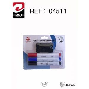 Whiteboard Marker Set 4 Piece With Eraser Ref 04511 12Pcs Pack - Product Image 3