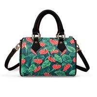 Tas bantal portabel cetak elegan sesuai permintaan untuk wanita kustomisasi tas selempang bahu tali desain bunga Anthurium