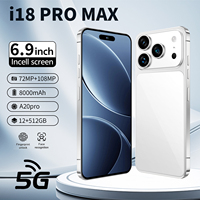 Pemasok Ekspor Smartphone 18 Pro Max 5G Android 15 Dual SIM Kartu TF