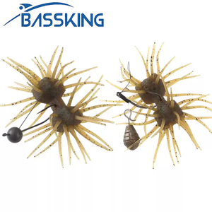 Fourniture d'usine <span class=keywords><strong>Leurre</strong></span> souple flottant 22mm en TPE, forme d'haltère, de crabe ou de ver bionique multi-tentacules, appât de pêche insecte artificiel - Product Image 1