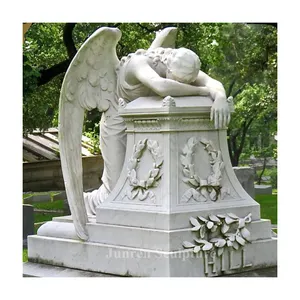 Yaşam boyutu mezarlığı beyaz mermer ağlayan melek mezar taşı mezar taşları ve anıtlar satılık