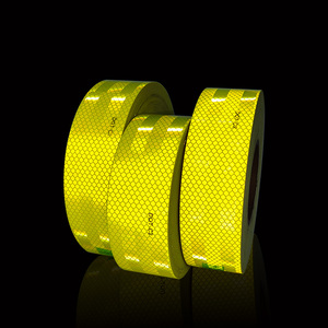 Ruban de marquage de sécurité <span class=keywords><strong>rétro</strong></span> réfléchissant DOT C2 micro prismatique haute intensité PMMA <span class=keywords><strong>jaune</strong></span> vert fluorescent - Product Image 2
