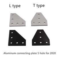 OX CNC Printer 3D Anodized 90 derajat dengan 5 lubang plat gabungan untuk Openbuilds CNC v-slot 2020 3030 profil aluminium