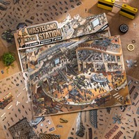 4 feuilles/paquet Autocollants de la série Wasteland Cyber Post-apocalyptique Grand format Matériaux de collage pour scrapbooking