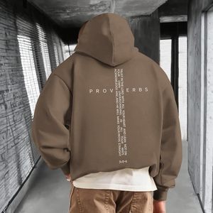 เสื้อฮู้ด FOXA สำหรับผู้ชาย พิมพ์ลายข้อคิดคำสอน ผ้าฝ้าย 100% เฟรนช์เทอร์รี่ ระบายอากาศได้ดี มีกระเป๋า - Product Image 5