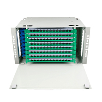 Unit Box ODF Rak Mount Tarik Keluar 5U 96 Port Fiber Optik Panel Patch Optik