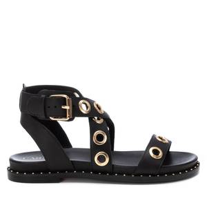 Carmela Women's <b>Flat</b> Sandal Black 2.5 Cm Heel Size 40 Straps With Gold Grommets - Product Image 1