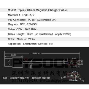 Cable de Carga Magnético <span class=keywords><strong>Universal</strong></span> de <span class=keywords><strong>2</strong></span> <span class=keywords><strong>Pines</strong></span> para Reloj Inteligente, Cable de Datos USB de PVC de 60 cm, <span class=keywords><strong>Cargador</strong></span> para Reloj Inteligente de <span class=keywords><strong>2</strong></span>,84 mm - Product Image 3