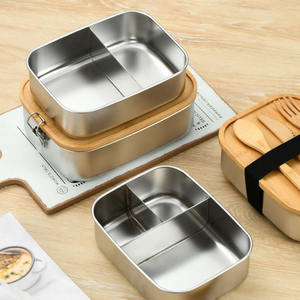 Özel Logo mutfak gıda konteyner çevre dostu sızdırmaz bambu kapak ile yemek kabı paslanmaz çelik öğle yemeği kutusu yemek kabı - Product Image 3