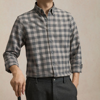 Kemeja Flanel Kotak-kotak Pria 100% Katun Lengan Panjang Harga Kompetitif Grosir Pakaian Fashion Pria