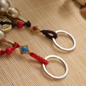 Pièces de monnaie Feng Shui avec porte-clés en laiton Calabash Wu <span class=keywords><strong>Lou</strong></span> pour la longévité, les voyages en toute sécurité, la richesse, <span class=keywords><strong>le</strong></span> succès et <span class=keywords><strong>le</strong></span> porte-bonheur Feng Shui - Product Image 3