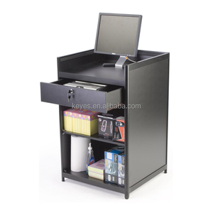 Meja kasir Salon kecantikan kustom konter toko seluler lemari pajangan kasir Supermarket untuk dijual kabinet pajangan kayu - Product Image 5