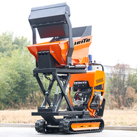 Mini-dumper hydraulique sur chenilles LEITE, capacité de charge nominale de 1,2 tonne, petit dumper sur chenilles automatique