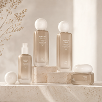 Flacon pompe cosmétique pour sérum, pot de crème visage, emballage de soin de la peau avec bouchon boule blanc unique, 50g 40ml 100ml 120ml