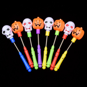 Bâtons lumineux d'Halloween en forme de crâne et de citrouille, jouet en plastique pour la décoration de fête des enfants - Product Image 1