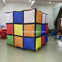Cube magique géant gonflable cube puzzle gonflable avec lumières led pour la publicité