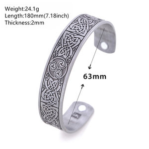 Fashion Irish Knot Shape Antique Silver Bronze <strong>Copper</strong> Color Cuff <strong>Bangle</strong> for Men's Jewelry Bracelet Health Care Vintage Hot - Product Image 6