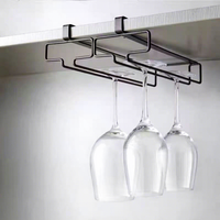 Soporte de Pared para Copas de Vino de Acero, Moderno y Duradero, para Montar Debajo del Gabinete, Venta Caliente de Fábrica