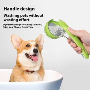 Special Handle Portable Silicone Bath Massage <b>Brush</b> <b>for</b> Pet Dogs and Cats Plastic Scrub - Product Image 3