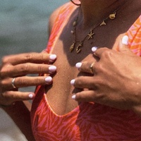 Nouveau Collier Ras du Cou Tendance Étanche en Acier Inoxydable Plaqué Or avec Breloques Étoile de Mer, Perle, Coquillage et Initiales A-Z pour Femme