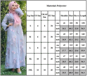 Abaya Musulmana para Mujer con Bordado de Flores, Ropa Musulmana, Vestido Islámico - Product Image 5