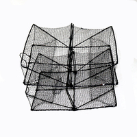 Norvège Grèce Marché Rectangulaire Pliable Crabe Pot Nylon Filet De Pêche Cage HDPE Crevettes Piège Cadre En Acier pour Attraper Homard Poisson