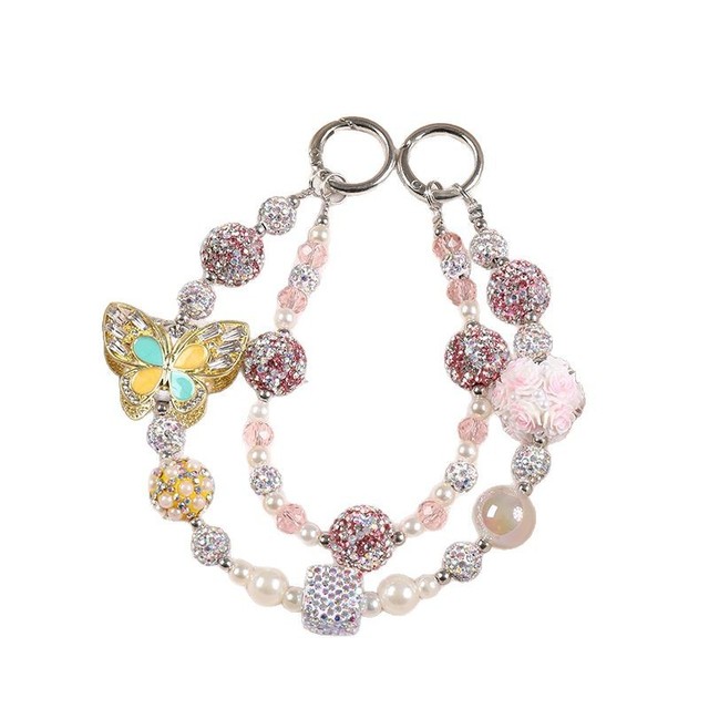 Newly Alloy Diamond-studded Butterfly Bag Chain Women's Wrist Accessory Handcrafted Beaded Chain