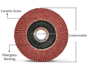 Disco de aleta de óxido de alumínio cerâmico para lixar madeira de metal 125mm 115mm diâmetro alta nitidez grão cerâmico 36-120 OEM personalizável - Product Image 2
