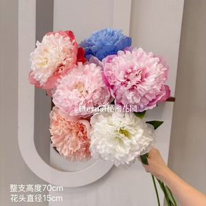 ดอกโบตั๋นจำลองแบบก้านเดี่ยว ทำจากพลาสติกและผ้าไหม สำหรับตกแต่งบ้านและงานแต่งงาน - Product Image 2