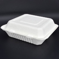 Boîte à Lunch jetable en carton, contenant à 3 compartiments pour hamburgers Sugarcane, bagate