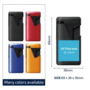 Flame Lighter ZENGAZ ZL-9 Custom Logo Double Jet Windproof Flame Lighter Encendedor Lighter