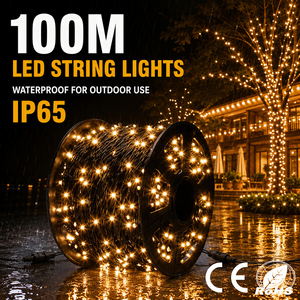 <b>LED</b> String <b>Lights</b> 50M 100M Roll IP65 Rubber Cable Warm White Outdoor Christmas Building Outline Lighting Decor Dimmable - Product Image 1