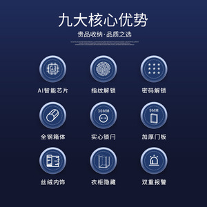 Coffre-fort à empreintes digitales dissimulé de 3 pieds, 476x430x638mm, en acier allié, armoire de sécurité pour la maison et le bureau avec fonction d'alarme - Product Image 4