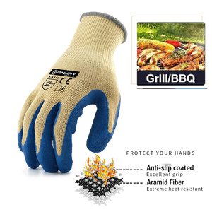 Guantes de Seguridad Industriales Resistentes al Calor, Tejidos con Aramida, Recubiertos de Látex Antideslizante, con Protección Contra Cortes en la Palma - Product Image 6