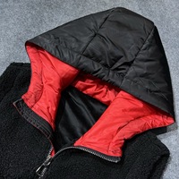 6916/FANMAJIALIE Fournisseur de Qualité – Haut Décontracté Quotidien en Coton Noir 100% avec Motif Dessin Animé et Doublure Rouge, Idéal pour le Streetwear