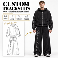 Ensemble survêtement homme personnalisé avec sweat à capuche zippé et pantalon de jogging, broderie vieillie, style streetwear oversize, deux pièces, fournisseur