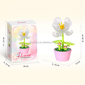 Jouets éducatifs, nouveaux blocs de construction, <span class=keywords><strong>fleurs</strong></span> en pot, roses, tournesols, œillets, plastique ABS, jouet de construction DIY pour enfants - Product Image 5