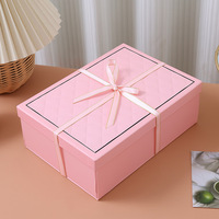 Carpeta de Regalo Plegable Personalizada con Tapa, Embalaje Tipo Cartera, Cartón Blanco/Rosa/Verde, Asa de Lazo, Logotipo Personalizado
